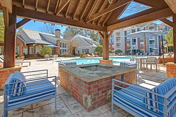 Poolside Gazebos With Fire Pits